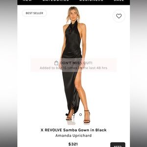 Amanda Uprichard Samba Gown black - size M worn once